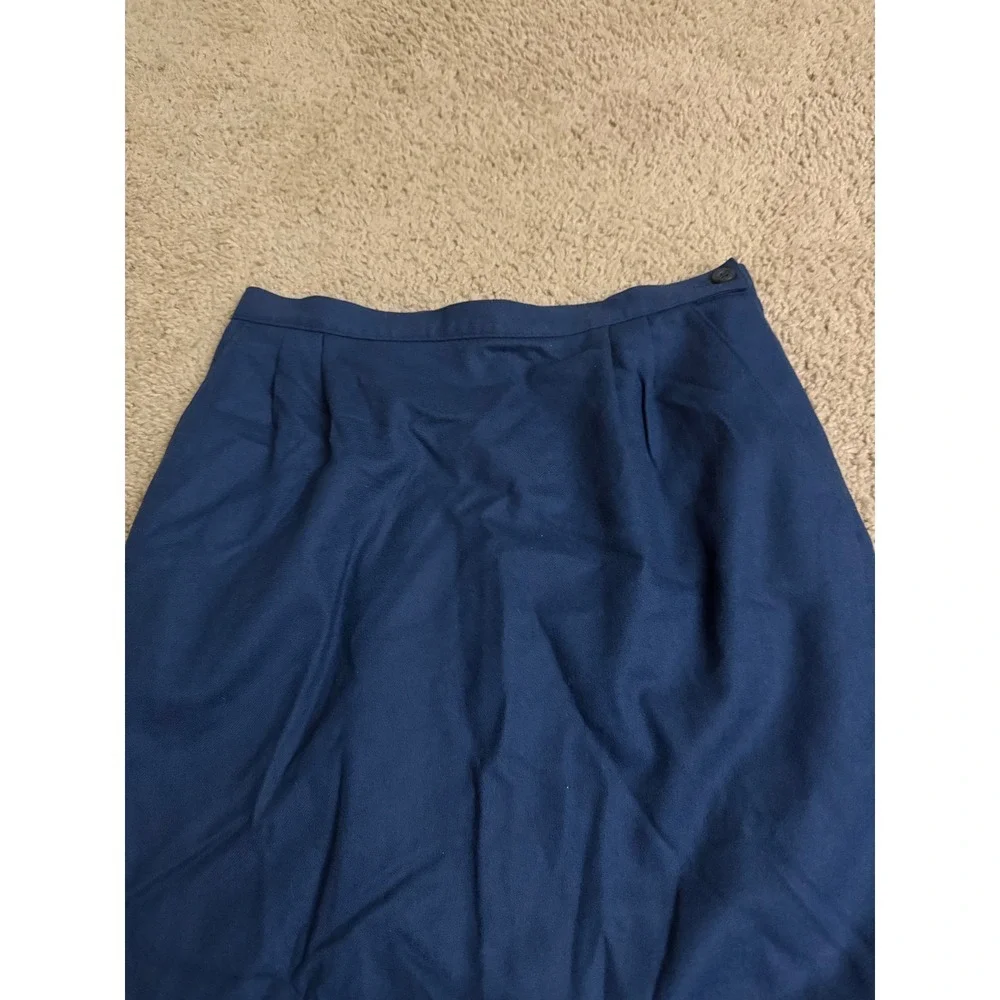 Vintage Pendleton Blue Skirt Size 12 Pure Virgin Wool Made in USA